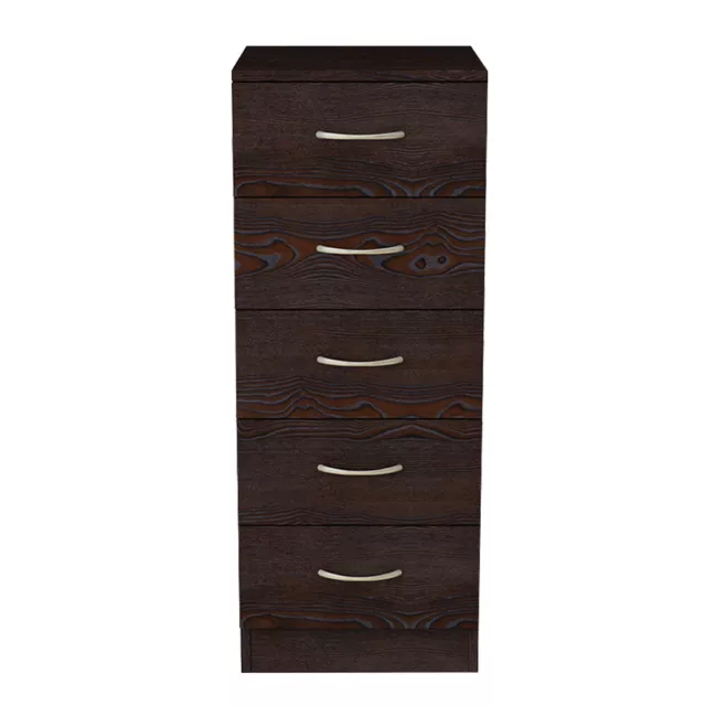 Narrow Tall Chest of 5 Drawers Bedside Bedroom Hallway Storage Cabinet Furniture