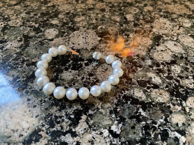 south sea pearl bracelet with sterling clasp