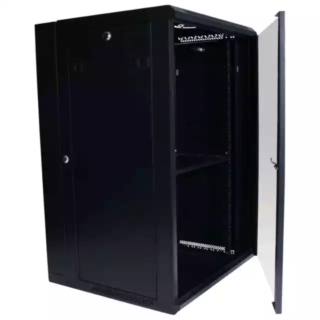 15RU 550mm Deep Wall Mount Cabinet + Swing Frame 2