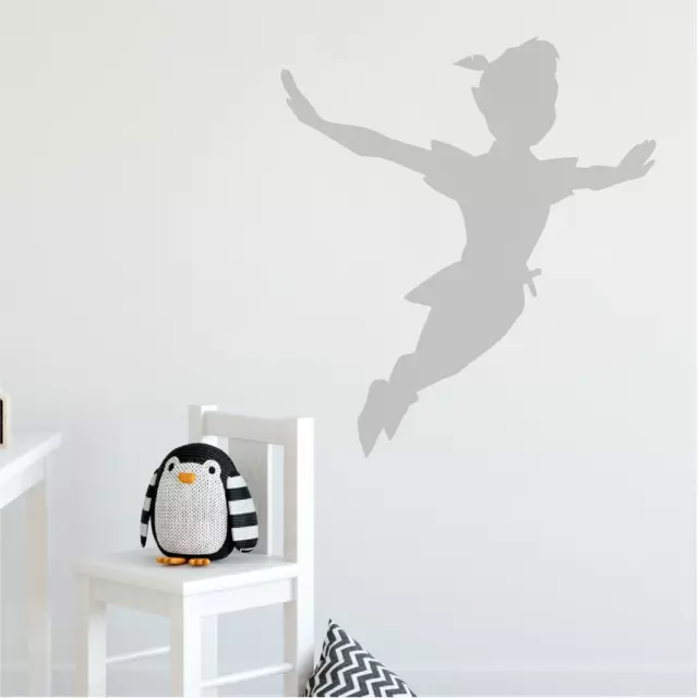 PETER PAN FLYING Shadow Removable Vinyl Bedroom Nursery Kids Wall Decal Sticker