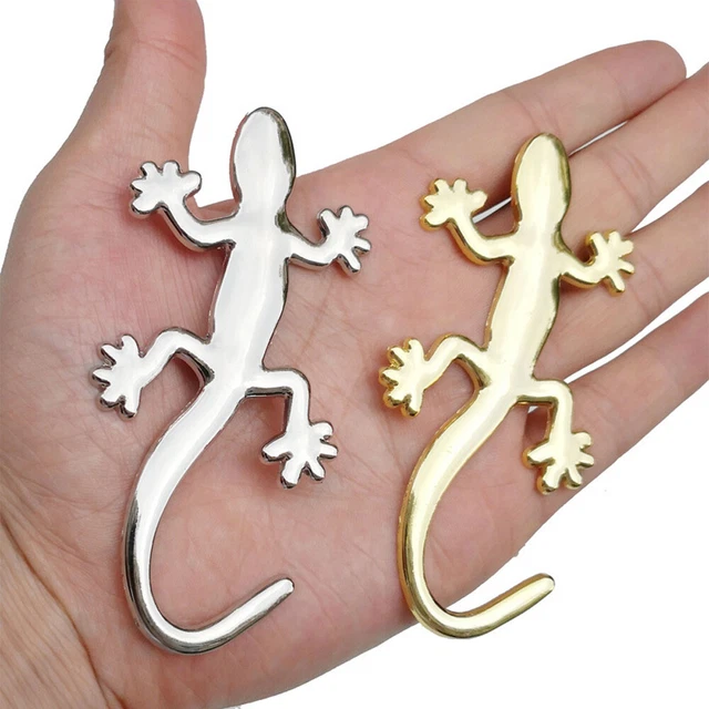 2x 3D Gecko Lizard Logo Metal Sticker Car Body Window Badge Emblem Accessories