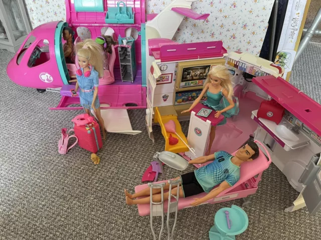 Barbie Dreamplane & Care Clinic Ambulance Playset, Dolls & Accessories