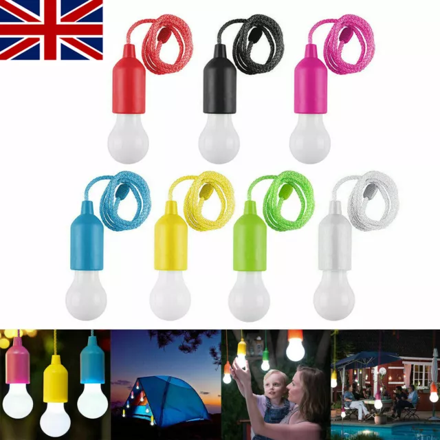 2~10pc Creative LED Hanging Light Bulb Battery Powered Pull Cord Bulbs Lamp UK