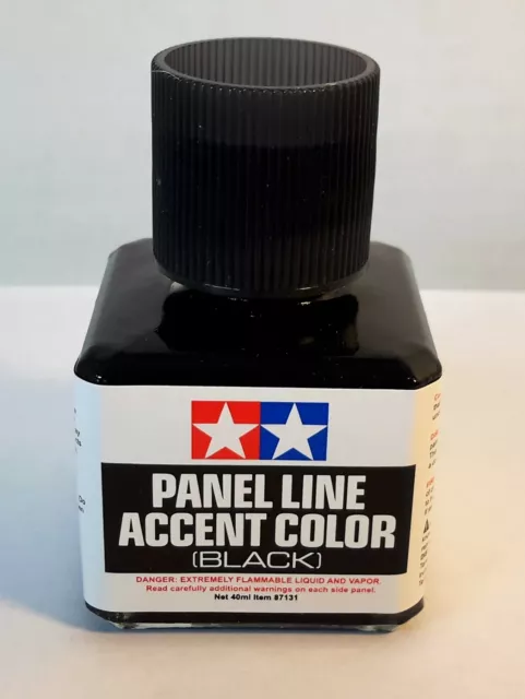 Tamiya 87131 Panel Line Accent Color 'BLACK' W/ Fine Brush 40ml Bottle