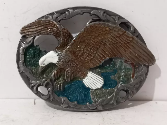 Gürtelschnalle Massivmessing American USA Weißkopfseeadler Vogel Design C&J inkl. 1541