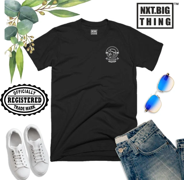 T-Shirt Skull & Chains Tascabile Bicicletta Abbigliamento Moto Cafe Racer Top