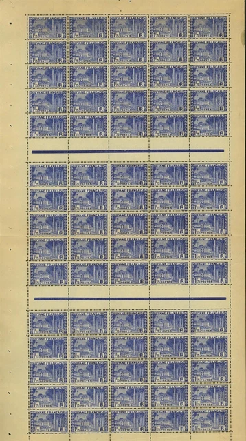 French Guiana 1929-MNH stamps. Yvert  Nr.: 127 B. Sheet of 75.(EB) MV-15151