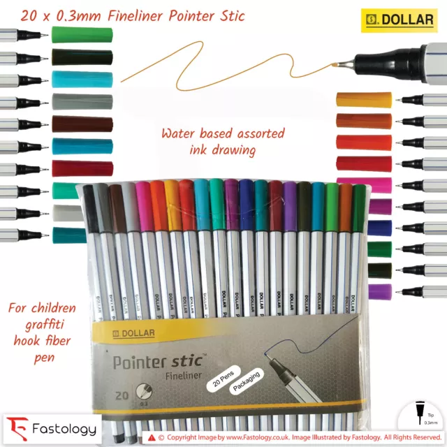 10 12 20 24 Fineliner Pen Set Fine Liner Colouring Fineliners