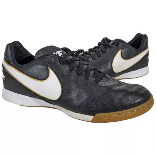 Nike Tiempo X Indoor Soccer Soccer Shoes  Size 6 Y Youth Black White 819190-010