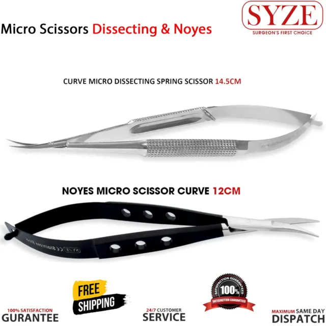 Micro Surgery Sharp Dissecting Spring Curved Scissor Noyes Surgical Scissors