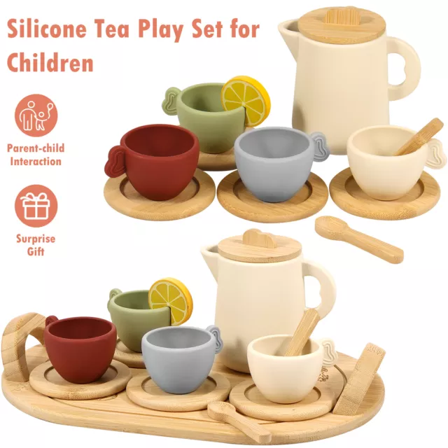 14Pcs Toy Tea Set for Kids Simulation Afternoon Tea Kit Creative Role Play clJJb