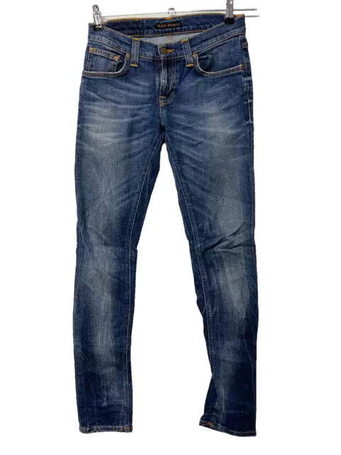 Jeans Nudie stretti lunghi John W27 L32 uomo stretch denim blu slim fit S185