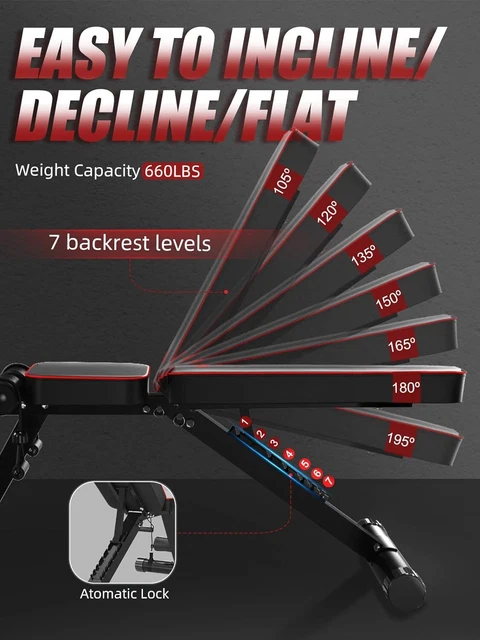 Foldable Dumbbell Bench Weight Training Fitness 7 Incline Adjustable Workout Gym 3