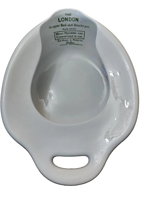 Vintage The London Slipper Bed and Douche Pan Vitrified Semi-porcelain