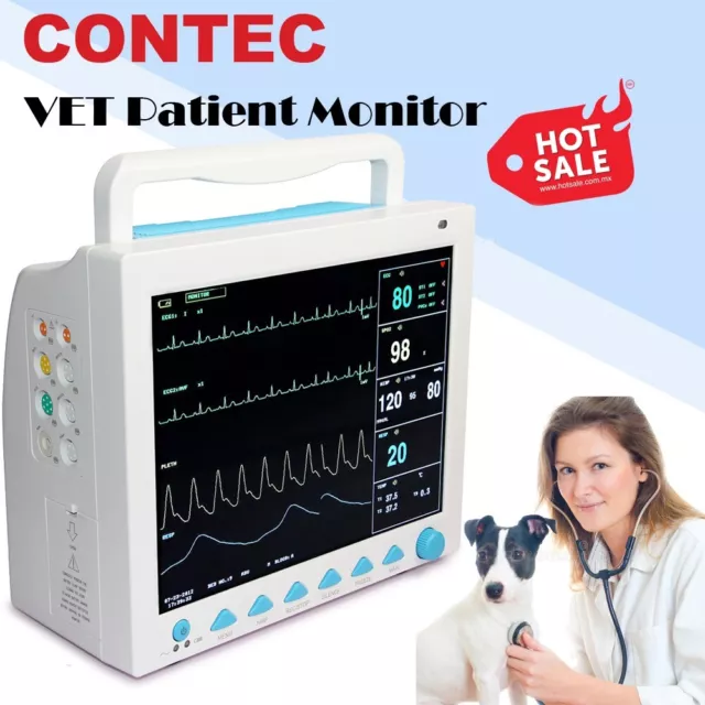 Veterinary Patient Monitor ICU Vital Signs Monitor 6 Parameters VET Animal Using