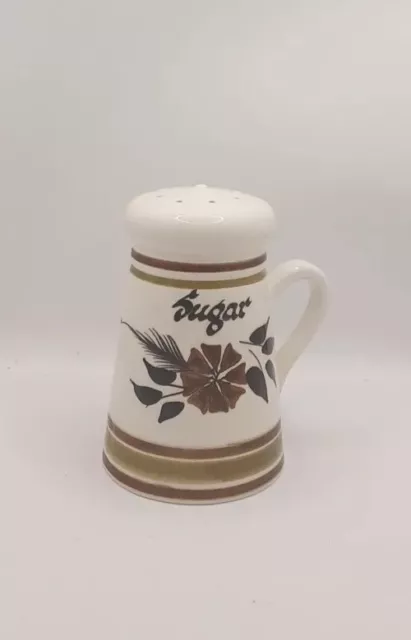 Vintage Toni Raymond  Hand Painted Ceramic Sugar Shaker - Brown Flower on Cream