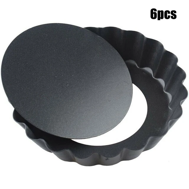 Padelle tartan tartan non adesive qualità professionale acciaio carbonio quiche set 6