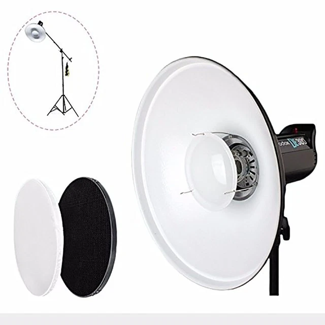 Godox BDR-W420 Beauty Dish blanco 42 cm formador de luz + Godox C-01 GRID 42 cm