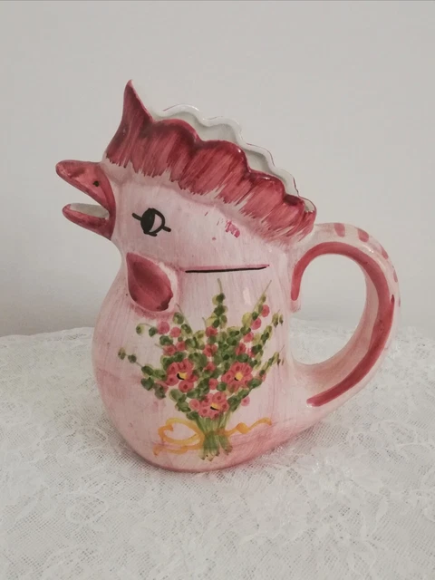 Pichet Vase Céramique En Forme De Coq - Hauteur 23 Cm - Déco Rustique