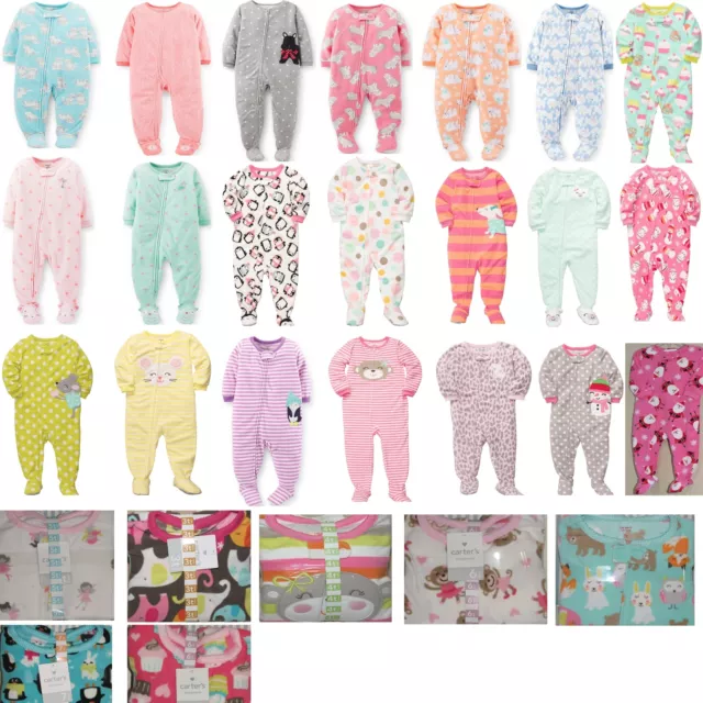 BIG SALE NWT Carter's Toddler Girl 1 Piece Fleece Footed Pajamas 2T 3T 4T kids 4