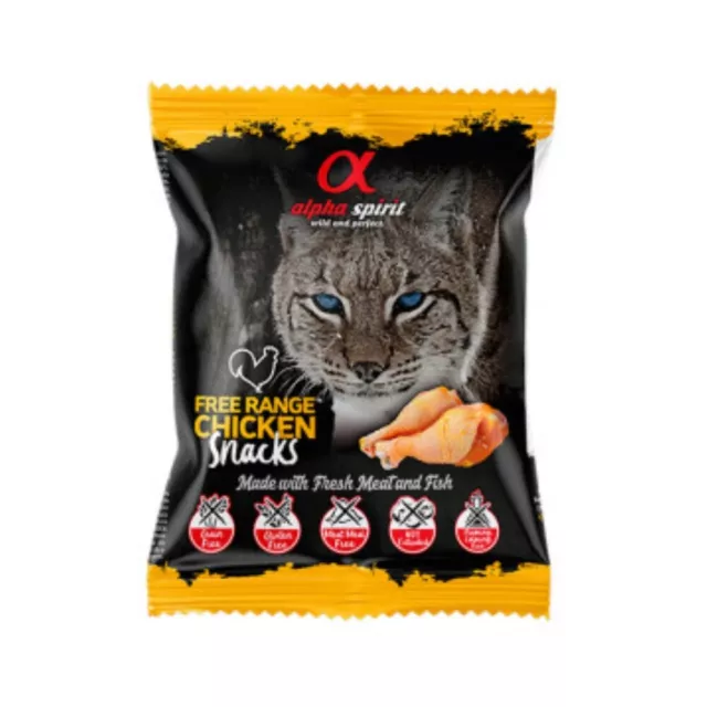 Alpha Spirit Snacks de Ave de corral para Gato 24 bolsas x 50g