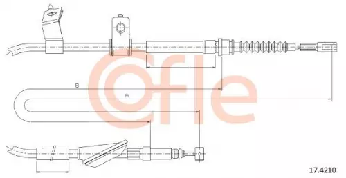COFLE (17.4210) Handbremsseil, Handbremszug hinten, rechts für HONDA