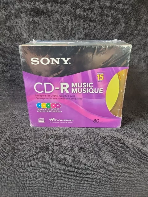 Walkman SONY CD-R Music 80 Slim Jewel Cases Digital color collection 15 pack