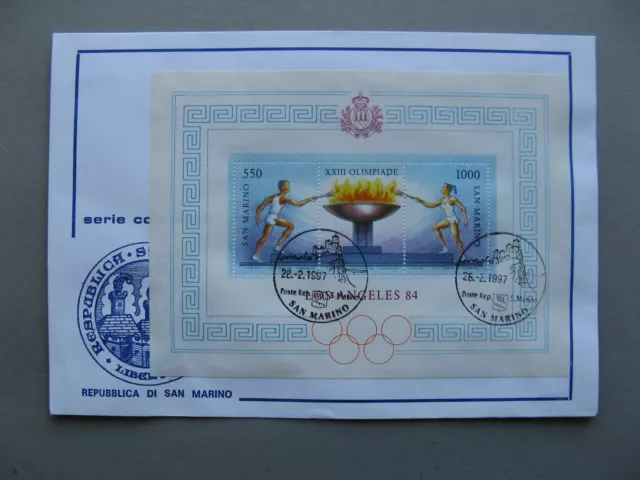 SAN MARINO, cover CTO 1997, S/S Olympic Games Los Angeles 1984