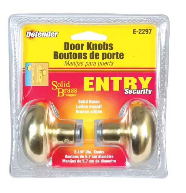 Prime-Line Polished Solid Brass Replacement Knobs Right or Left Handed