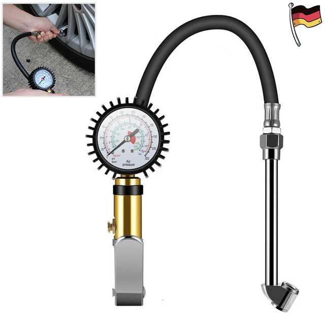 Luftdruckprüfer 220PSI Mit Manometer - Universal Für Auto, Motorrad, Fahrrad