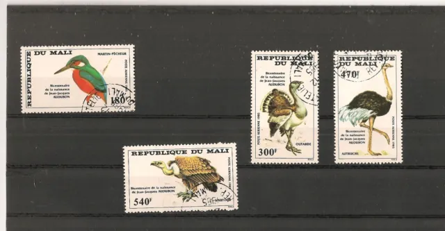 RepubliQUE DU MALI  - 1985, J Audubon, Vögel Set - MNH -  1073/1076 gestempl
