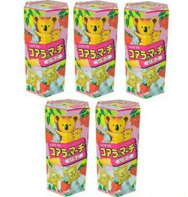 NOUVEAU! Biscuits aux fraises Lotte Koala March / Coffret x5 packs / Export...