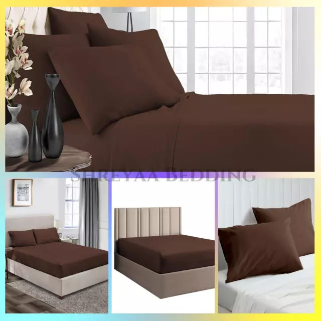 Ultimate Sheets Collection 1000TC Egyptian Cotton Select AU Size Brown Solid