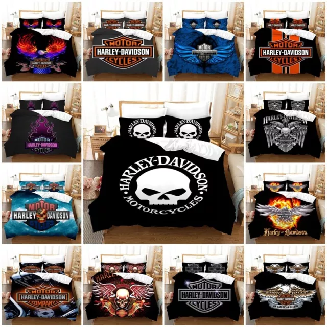 Harley Davidson Doona Duvet Quilt Cover Set Single Double Queen King Pillowcase