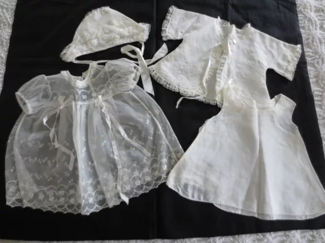 1950's CAROL JOY 4-Pc. BAPTISMAL CHRISTENING OUTFIT--Dress, Slip, Jacket, Bonnet