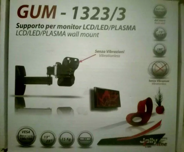 Supporto Staffa Da Parete Per Tv Lcd-Led-Plasma Da 13 A 23 Pollixi (Max 15 Kg)