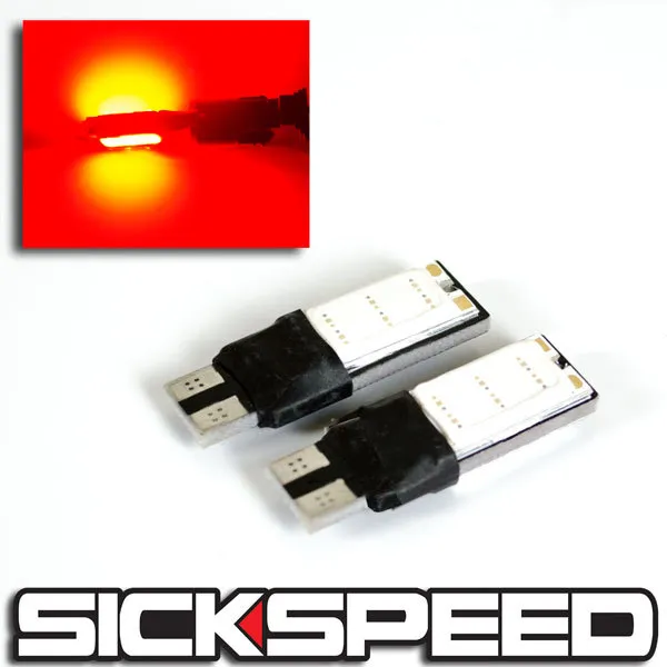 2Pc Hid-Style Laser Red T10 194 Led Light Bulbs For Car/Truck Interior B5
