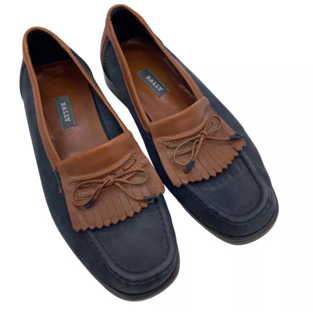 BALLY KILTIE LOAFER Mens 10 Italy Spectator Two Tone Leather Moc Toe ...
