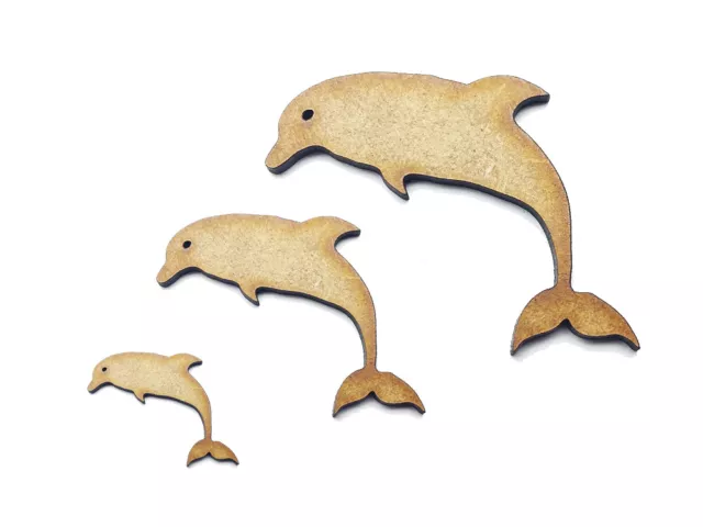 Wooden Mdf Dolphin Shape Ornament Laser Cut Embellishment