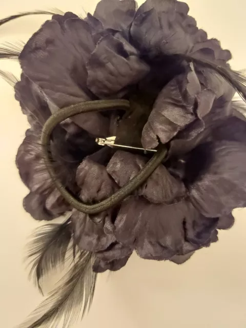 Claires Black Flower Feather Hair Bobble Brooch & Next Pink & Cream Rose Brooch 3