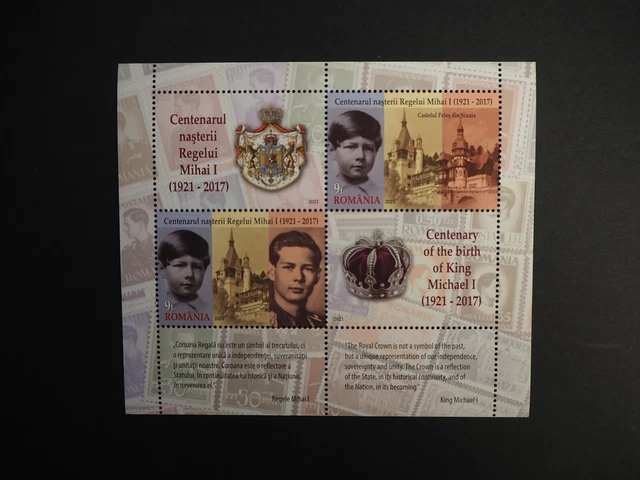 Rumänien 2021, Block "König Michael I" **/MNH, MiNr. Bl. 880 (75), ME 975,-