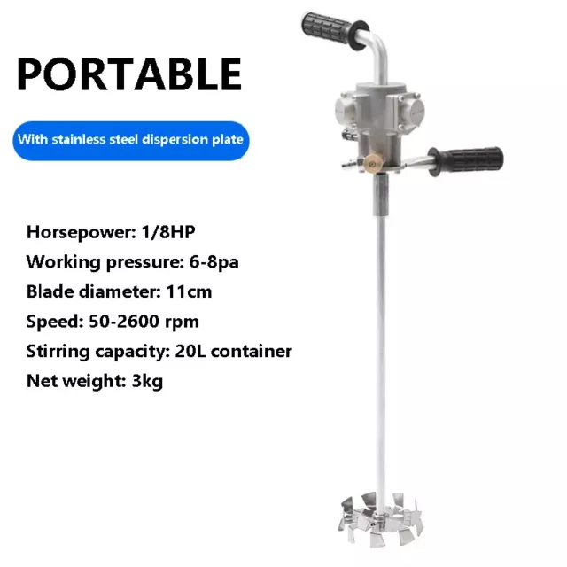 20L Pneumatic Mixer Air Agitator Stirrer 2600RPM 1/8HP 5 Gallon Paint Shaker
