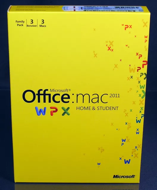 Microsoft Office Mac 2011 Famille et Étudiant 3 Mac Box + pack famille DVD + emballage d'origine 3