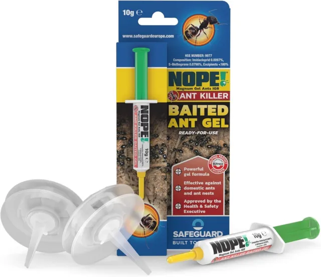 NOPE! Ant Killer x2 Reusable Bait Stations and Baited Ant Syringe (x6 Doses)