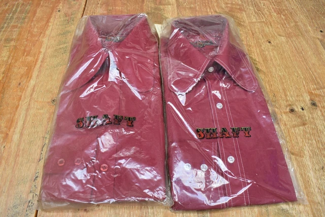 "Camicie vintage retrò x2 albero anni '70 in confezione originale - taglia 15"