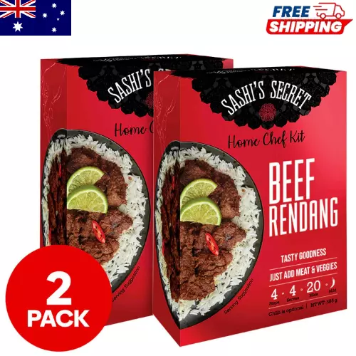 2 X Sashi'S Secret Home Chef Kit Beef Rendang Curry 385G*