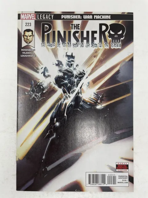 The Punisher #223 Clayton Crain Cover War Machine Marvel Comics MCU