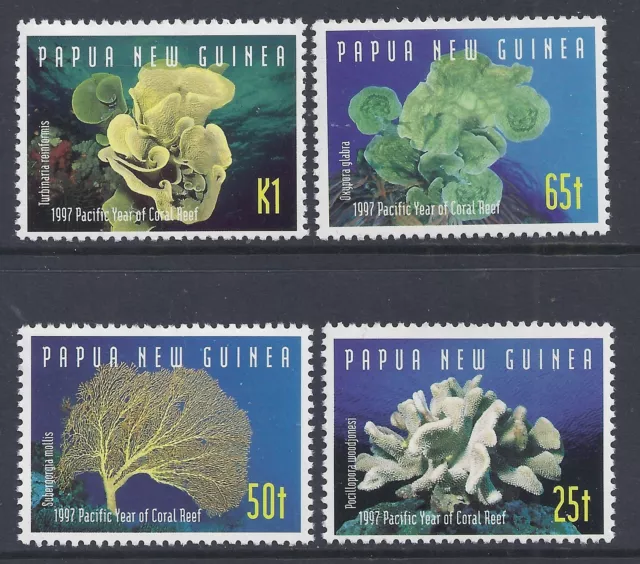 1997 Papua New Guinea Coral Reef Set Of 4 Fine Mint Mnh