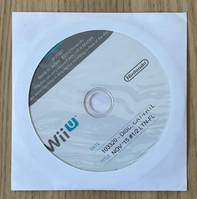 NINTENDO WII U Demo Kiosk Software Disc CAT I Development Version (Nov