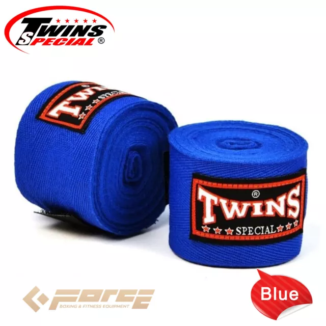 Boxing Hand Wraps 5m TWINS MMA UFC Muay Thai Kick Boxing 100% Cotton Blue Color